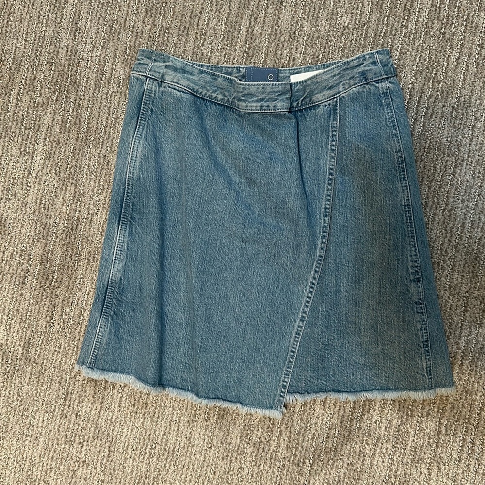 LOFT denim skirt with frayed hem